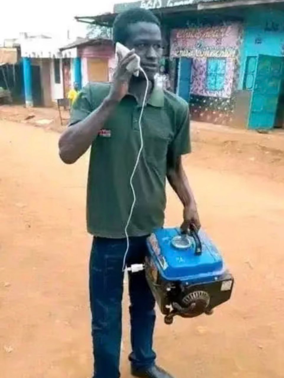 a man is talking on a cell phone